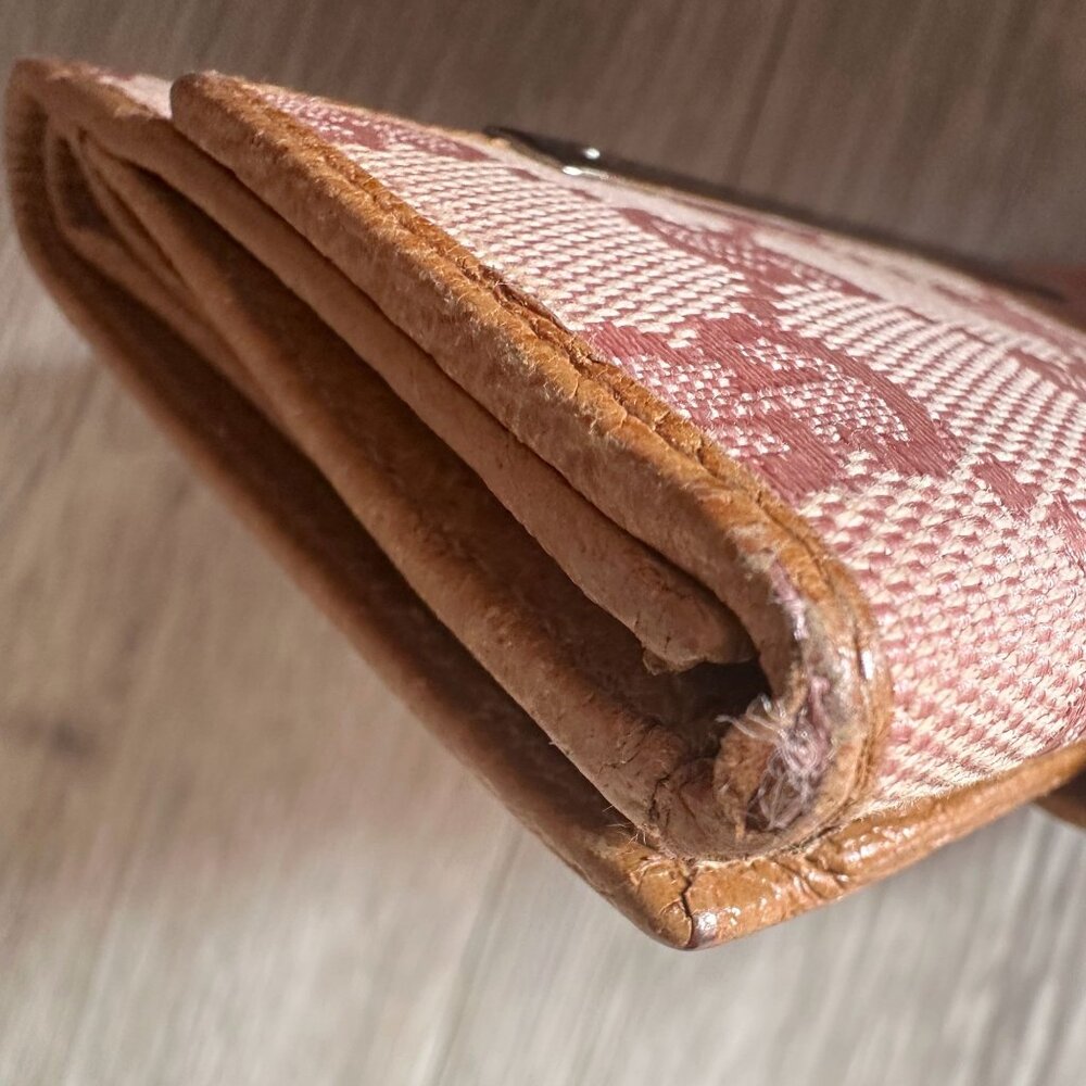 Gucci Pink GG Canvas &  Leather Short Bifold Wallet w Coin Purse - Picture 7 of 13